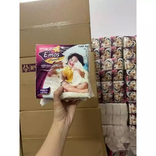 1 thùng 30 gói khăn giấy vuông emos khổ lớn bịch 50t