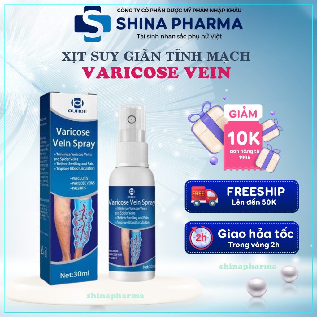 Tinh Chất Thảo Dược Suy Giãn Tĩnh Mạch Varicose Vein Spray 30ml - Xịt Cải Thiện Lưu Thông Hết Suy Giãn Tĩnh Mạch