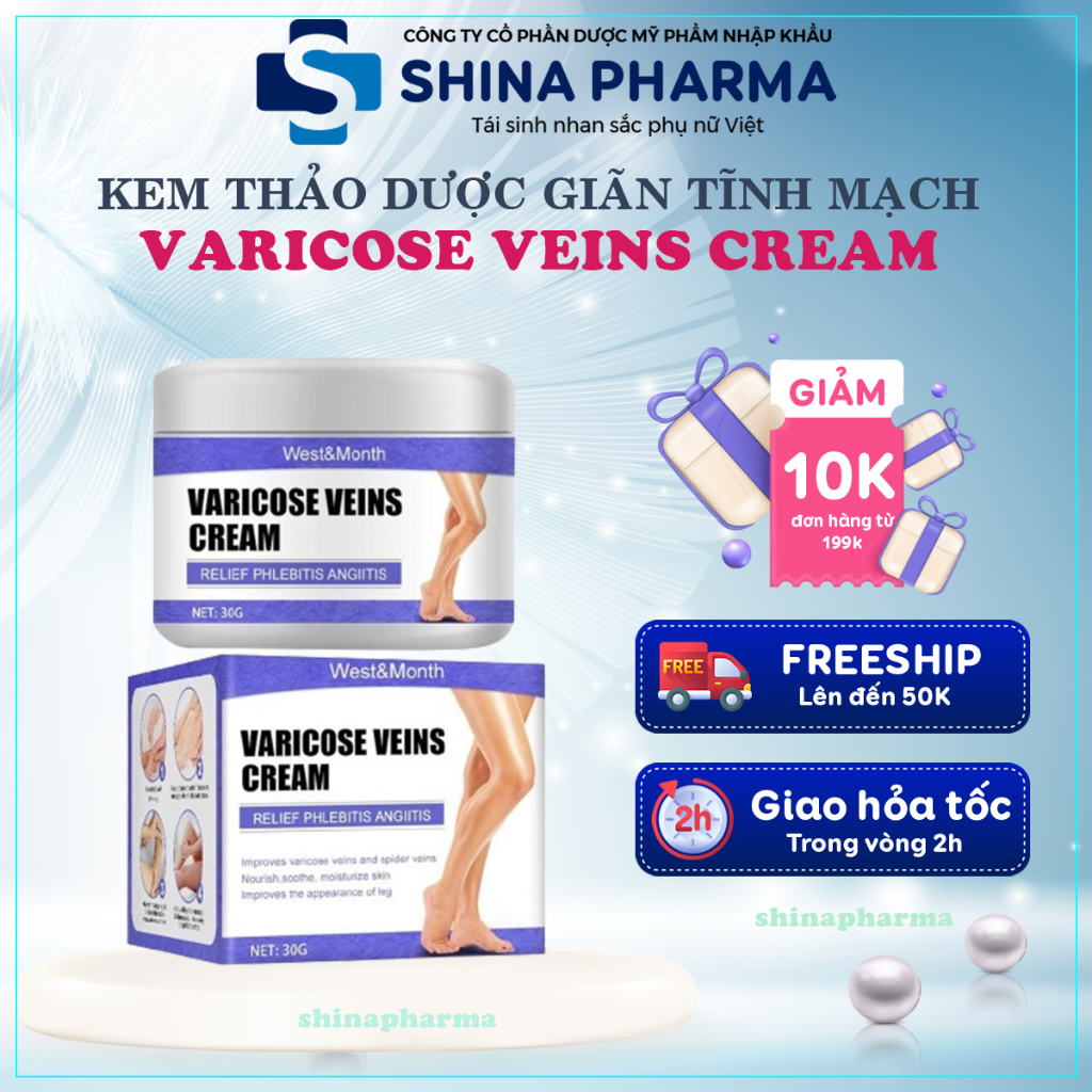Kem Thảo Dược Varicose Veins Cream - Kem Bôi Cải Thiện Suy Giãn Tĩnh Mạch Làm Dịu Hỗ Trợ Lưu Thông Mao Mạch