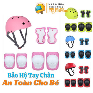 Combo Mũ Và Bảo Hộ Tay Chân 6 Món Cho Bé Từ 3-8tuổi. Bảo Vệ An Toàn Chạy xe đạp,trược scooter,patin,chòi chân,thăng bằng