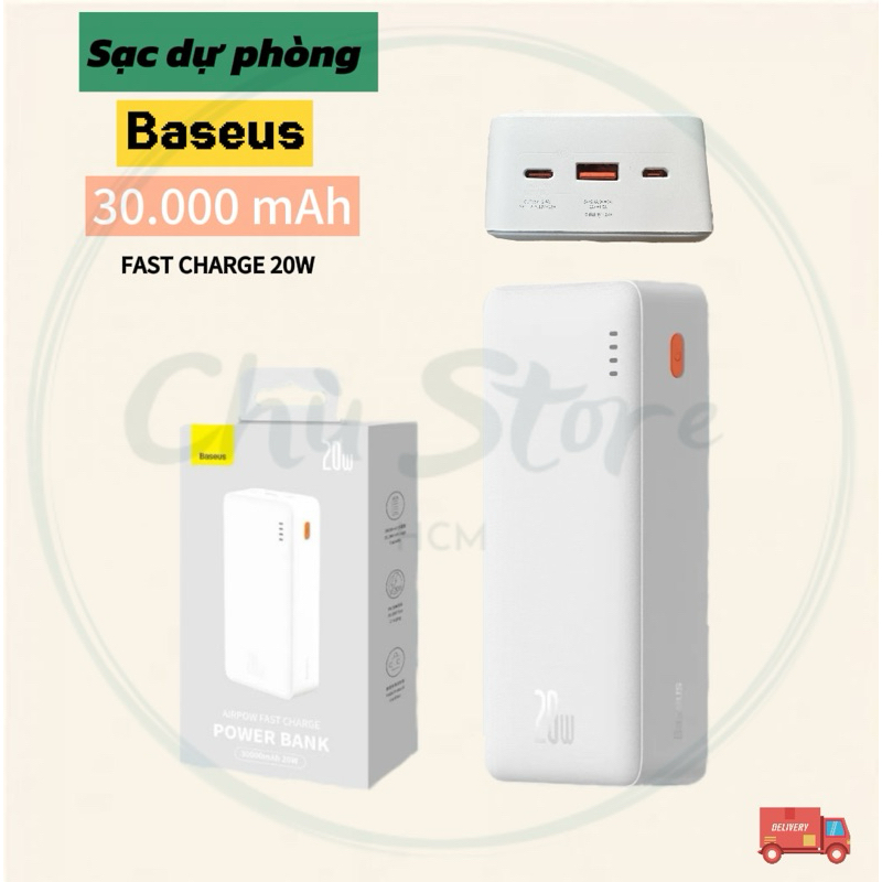 Sạc dự phòng Baseus 30.000mAh công suất sạc nhanh PD 20w