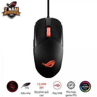 Chuột chơi game có dây asus rog strix impact iii / usb/ rgb/ đen - hàng chính hãng