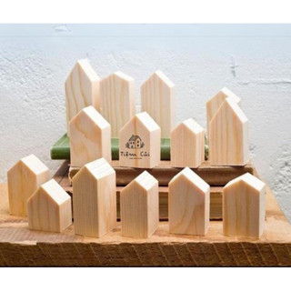  Set 10 tấm gỗ thông hình ngôi nhà để trang trí cho bé tô màu kích thích trí tưởng tượng của bé 
