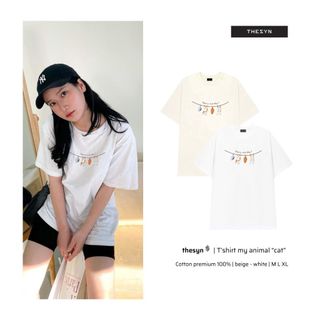 Áo thun My Animals "Happy Cat" TheSyn, Áo phông unisex chất liệu 100% cotton, Local Brand THESYN