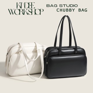 Túi Chubby Bag đeo vai thời trang phong cách Hàn Quốc, giỏ trơn đen trắng tote basic đi làm, đi chơi hot trend KINDEE