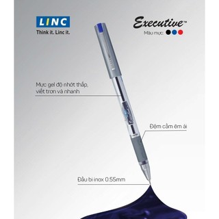 Bút gel Linc 0.55mm nhập khẩu Ấn Độ / Bút bi nước Linc viết êm, đều mực