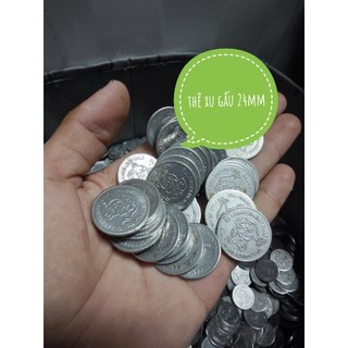 xu thẻ game 24mm (combo 500 thẻ xu gấu) cũ đã sử dụng