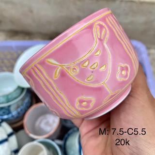 Chậu, ly gốm Nhật trồng sen đá (miệng 6-8cm) (khoan lỗ free theo yc)