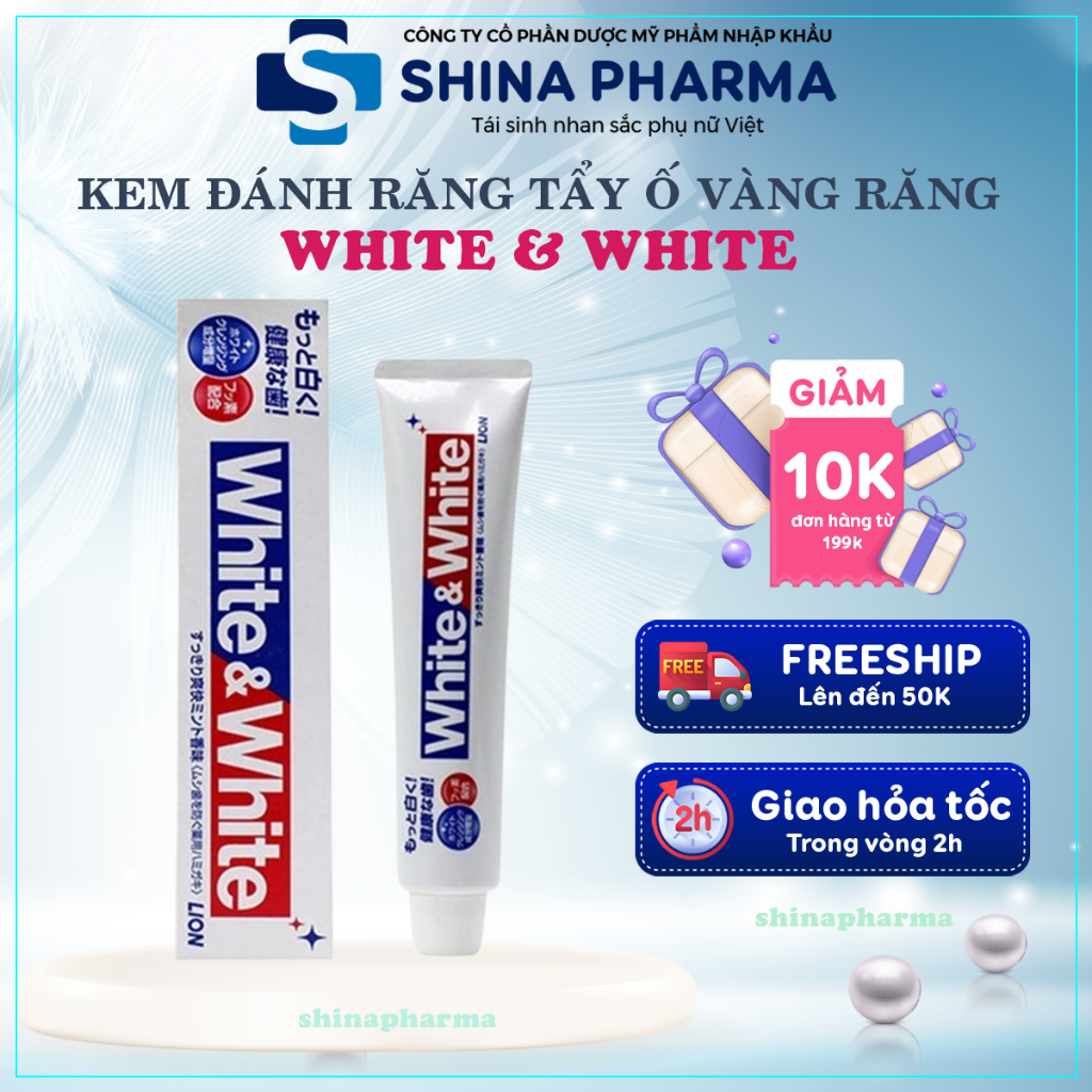 Kem Đánh Răng White & White Lion Nhật Bản - Kem Đánh Răng White Lion Loại Bỏ Cao Răng Ố Vàng Nhật Bản
