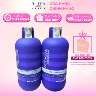 Cặp dầu gội xả tím Elgon Silver khử sắc tố vàng 300mlx2, duy trì màu tóc nhuộm lâu phai | HAIRSHOP MINRY