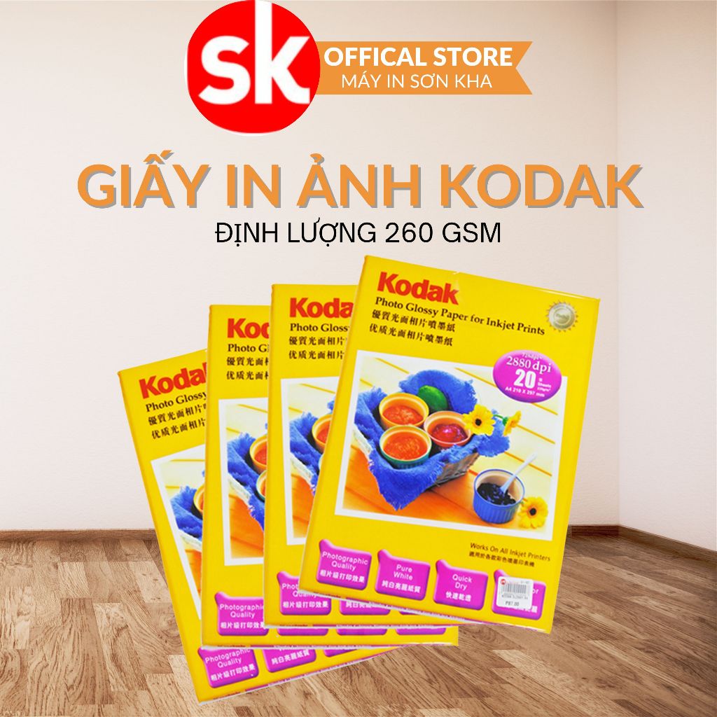 Giấy In Ảnh Kodak RC Bóng - Lụa khổ A4,13x18, A6
