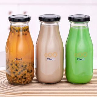  Combo 6 Chai Thủy Tinh Cao Cấp 300ml Nắp Thiếc Đựng Sữa Hạt Nước Ép Hoa Quả 