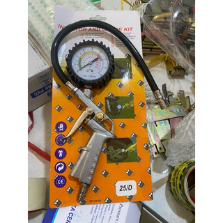 Dụng cụ bơm xe khô đồng hồ đo áp suất