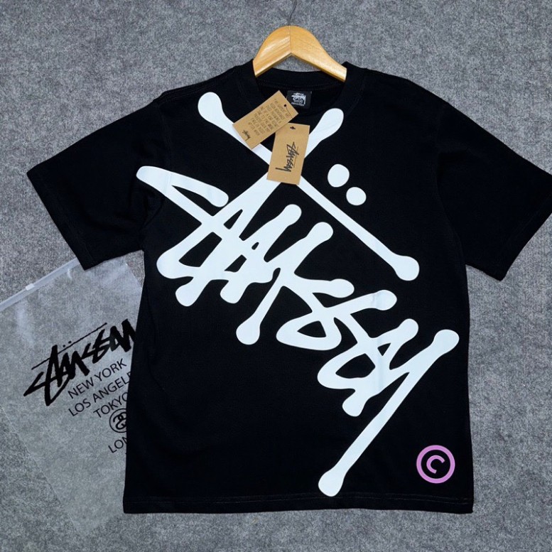 Áo Thun Unisex Stussy Big Logo Chữ Thun 100% cotton 2 chiều - Áo Cộc Tay Mùa Hè Hàng Full Bọc Tag Hot trend 2024