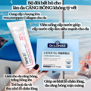 Combo nạ collagen TEMP 31 và viên uống cấp nước giúp da căng bóng mịn màng