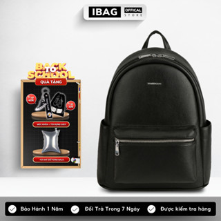 Balo Da Đi Học IBAG Balô Da Thời Trang Nam Nữ Cặp Da Pu Cao Cấp Chống Nước Cặp Ulzzang Balo Đựng Laptop 14 Inh