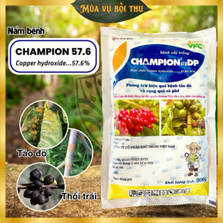 Nấm thuốc trừ nấm bệnh Champion DP trọng lượng gấp đôi gói 300g phòng ngừa tảo đỏ và rụng quả cây trồng rửa vườn