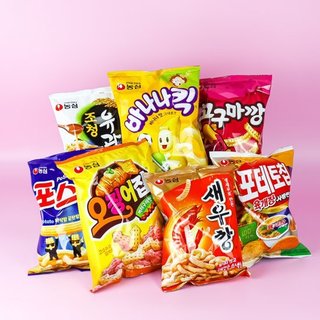 Bim Bim Hàn Quốc nhiều vị - snack tôm cay, khoai tây, tôm thịt hãng Nongshim  - nội địa nhập khẩu