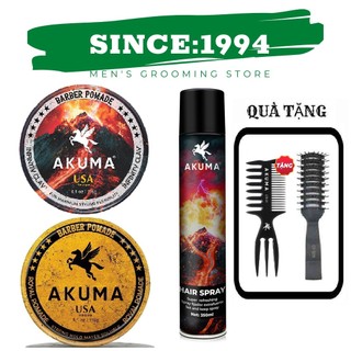 Akuma | sáp vuốt tóc, tạo kiểu nam akuma infinity clay, akuma royal pomade 56g-116g, gôm akuma, xịt phồng akuma