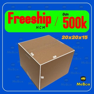 thùng carton gói hàng 20x20x15 bộ 100