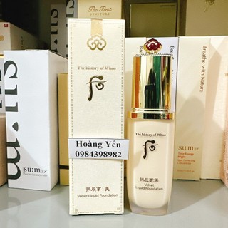 [HÀNG MỚI] Kem nền Whoo - Whoo Velvet Liquid Foundation ngừa lão hóa, che phủ khuyết điểm 40ML