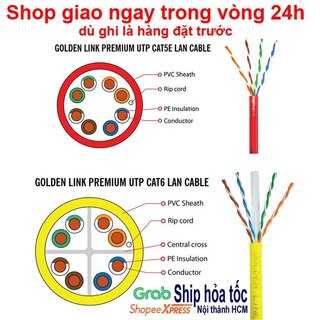 40m 50m 60m Dây mạng Golden Link CAT6 - CAT5E bấm sẵn 2 đầu kết nối - cáp mạng, cáp lan, dây lan, cáp internet