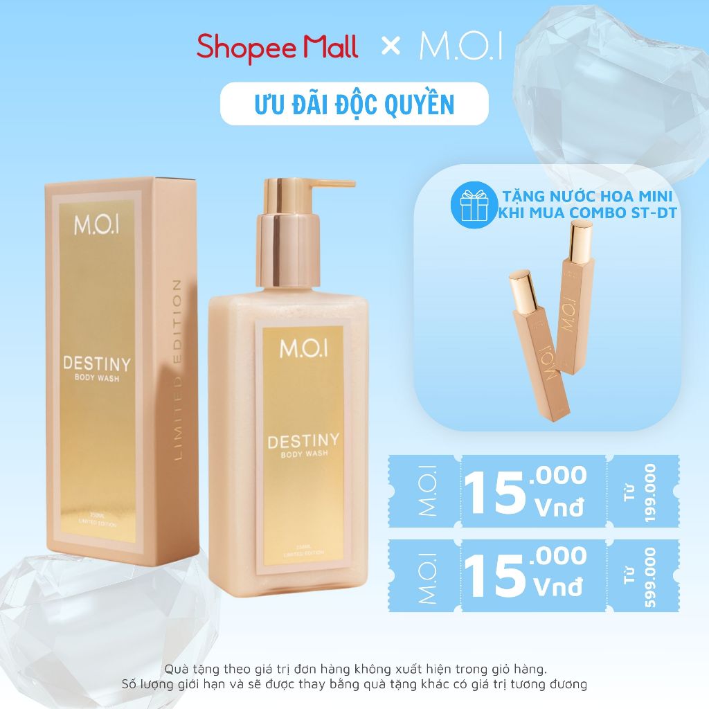 Sữa tắm sáng da hương nước hoa MOI COSMETIC Destiny 250ml