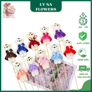 Gấu xốp bó hoa 1 con nhiều màu | lyna flowers