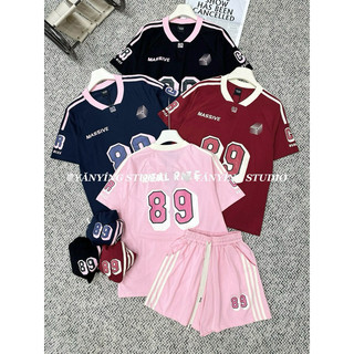 Bộ cotton 89 phối cổ v kẻ sọc mã tc82