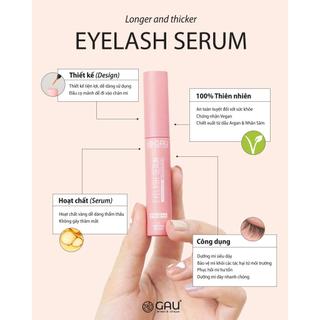 Tinh chất Tự nhiên Dưỡng Kích Mọc Dày Dài Lông Mi Lông Mày GAU Eyelash Serum 10ml Siêu hiệu quả