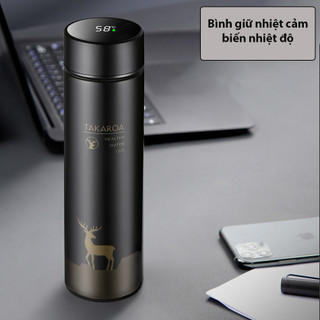 Bình Giữ Nhiệt Nhiệt Kế 500ml, Inox 304 An Toàn Không Rỉ Hàng Cao Cấp