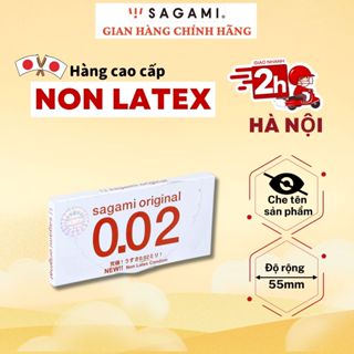 Bao cao su Sagami 002 bcs non latex siêu mỏng hộp 2 chiếc