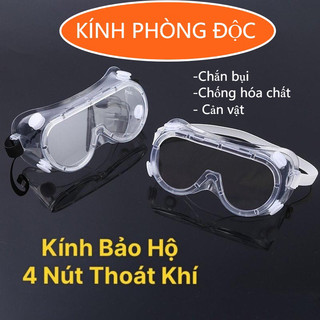 Kính bảo hộ lao động Kapusi, nhựa dẻo, chống bụi, chống tia UV, chống văng bắn, kính chống hoá chất