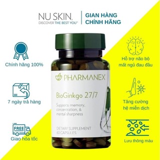 Thực phẩm bảo vệ sức khỏe nuskin bioginkgo 27/7 - hộp 60v hàng nhập mỹ