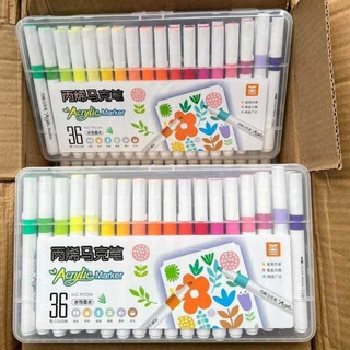 Hộp 36 bút màu acrylic marker 9053 - bộ bút tô màu sáng tạo cho bé