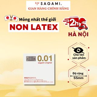 Bao cao su Sagami 0.01 Original (hộp 1 chiếc) - Bao cao su nam size lớn 55mm, Non latex ,siêu mỏng