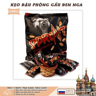 Kẹo socola đậu phộng 500g nhãn hiệu gấu đen Nhập Khẩu Nga