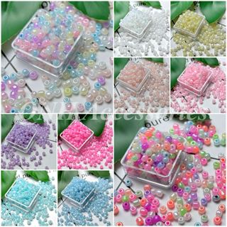 Gói 10g hạt cườm thủy tinh 4mm màu bóng(hạt không đều) dùng làm vòng tay, trang sức thủ công DIY