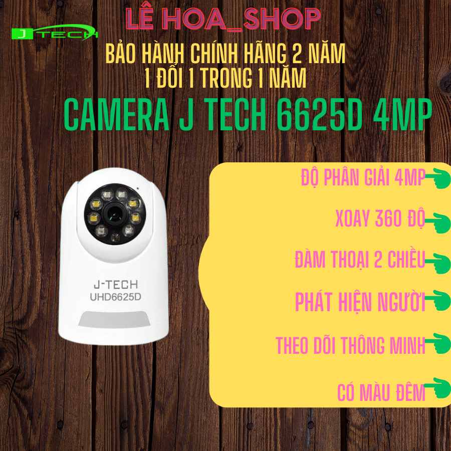 CAMERA WIFI IP J-TECH UHD6625D (ULTRA HD 4MP, XOAY)