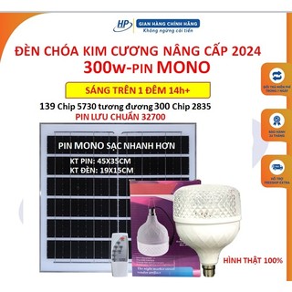 Đèn Búp Năng Lượng Mặt Trời 300w, Đèn Búp Kim Cương, Đèn Năng Lượng Mặt Trời, Siêu Sáng, Sáng Cả Đêm