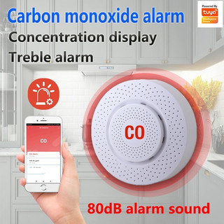 Cảm biến báo cháy báo khói co zigbee tuya smart, báo động cảnh báo trên điện thoại, bảo vệ an toàn gia đình
