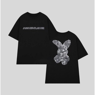 Áo thun Tay Lỡ Unisex  In Hình Con Gấu ÁcMe ngồi 2024, áo phông nam nữ form rộng chất cotton cao cấp