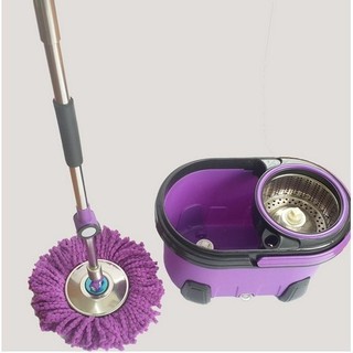 Chổi Lau Nhà Tự Vắt 360 Độ Tiện Lợi  2 Màu  .Xanh ,Tím cả bộ & cây lau riêng