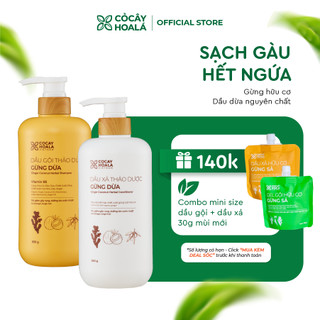 Dầu Gội Thảo Dược Hữu Cơ Gừng Dừa Cỏ Cây Hoa Lá VIETNAM - Giảm Rụng Tóc Giúp Tóc Mềm Mượt 650gr
