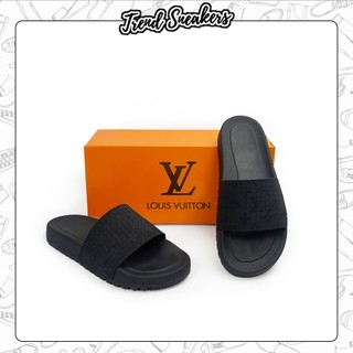 Dép lê quai ngang louis vuitton in 3d thời trang, dép nam lv đế cao su non full bill box
