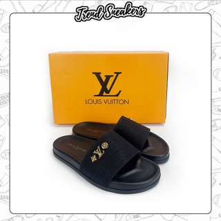  Dép Quai Ngang LV Da Bò Tấm Dép Louis Vuiton Hot Trend Dành Cho Nam Nữ 
