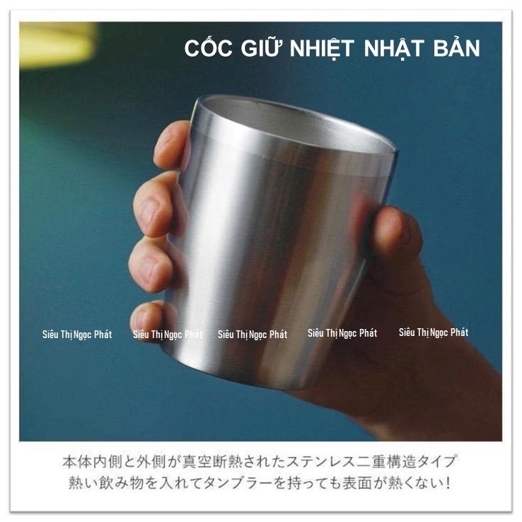 [Màu Inox có viền miệng] LY GIỮ NHIỆT INOX 304 CAO CẤP NHẬT 350ML