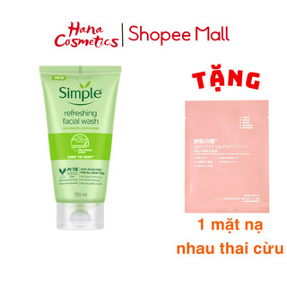 Gel rửa mặt dành cho da nhạy cảm simple kind to skin refreshing facial wash gel 150ml