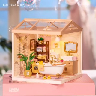 Nhà búp bê nhựa Rolife Super Creator Phòng Tắm Robotime DW014. Mô hình nhà có đèn led và nội thất.