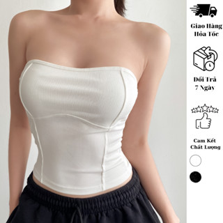 Áo ống, áo cúp ngực JUNE.SG áo quây dáng croptop thun tăm dáng ôm D095